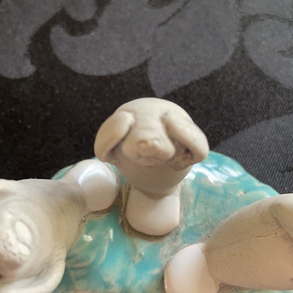 Handmade signed Hear No Evil, See N Evil, Speak No Evil ceramic walrus, sea lion - Picture 3 of 10